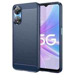 For OPPO A78 5G Brushed Texture Carbon Fiber TPU Phone Case(Blue)