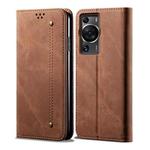 For Huawei P60/P60 Pro Denim Texture Leather Phone Case(Brown)