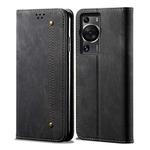For Huawei P60/P60 Pro Denim Texture Leather Phone Case(Black)