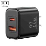 J0YROOM TCF05 20W USB+USB-C/Type-C Fast Charger, Specification:US Plug(Black)