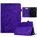 For Amazon Fire HD 8 / HD 8 Plus 2020 2022 Fortune Tree Pressure Flower PU Tablet Case with Wake-up / Sleep Function(Purple)