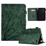 For Amazon Fire 7 2022 Fortune Tree Pressure Flower PU Tablet Case with Wake-up / Sleep Function(Green)
