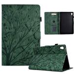 For Lenovo M10 HD 2nd X306X Fortune Tree Pressure Flower PU Tablet Case with Wake-up / Sleep Function(Green)