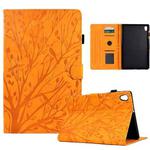 For Lenovo M10 HD 2nd X306X Fortune Tree Pressure Flower PU Tablet Case with Wake-up / Sleep Function(Khaki)