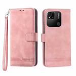 For Xiaomi Redmi 12C/11A Dierfeng Dream Line TPU + PU Leather Phone Case(Pink)