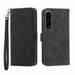 For Sony Xperia 1 V 5G Dierfeng Dream Line TPU + PU Leather Phone Case(Black)