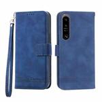 For Sony Xperia 10 V 4G Dierfeng Dream Line TPU + PU Leather Phone Case(Blue)