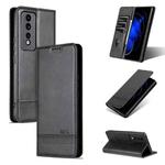 For Honor 80 GT AZNS Magnetic Calf Texture Flip Leather Phone Case(Black)