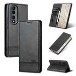 For Honor 90 Pro AZNS Magnetic Calf Texture Flip Leather Phone Case(Black)