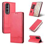 For Honor 90 Pro AZNS Magnetic Calf Texture Flip Leather Phone Case(Red)