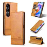 For Honor Play 40 AZNS Magnetic Calf Texture Flip Leather Phone Case(Light Brown)