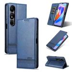 For Honor Play 40 AZNS Magnetic Calf Texture Flip Leather Phone Case(Dark Blue)