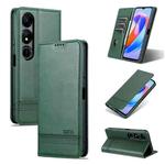 For Honor Play 40 AZNS Magnetic Calf Texture Flip Leather Phone Case(Dark Green)