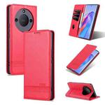 For Honor X50 AZNS Magnetic Calf Texture Flip Leather Phone Case(Red)