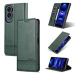 For Honor X50i/90 Lite AZNS Magnetic Calf Texture Flip Leather Phone Case(Dark Green)