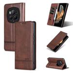 For Honor Magic6 Pro AZNS Magnetic Calf Texture Flip Leather Phone Case(Dark Brown)