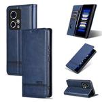 For Honor 90 GT AZNS Magnetic Calf Texture Flip Leather Phone Case(Dark Blue)