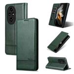 For Honor 200 AZNS Magnetic Calf Texture Flip Leather Phone Case(Dark Green)