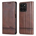 For Honor Play 60 Plus AZNS Magnetic Calf Texture Flip Leather Phone Case(Dark Brown)