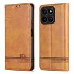For Honor Play 60 Plus AZNS Magnetic Calf Texture Flip Leather Phone Case(Light Brown)