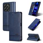 For Honor X6b AZNS Magnetic Calf Texture Flip Leather Phone Case(Dark Blue)