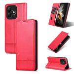 For Honor X60i AZNS Magnetic Calf Texture Flip Leather Phone Case(Red)