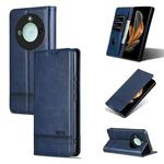 For Honor X60 AZNS Magnetic Calf Texture Flip Leather Phone Case(Dark Blue)