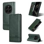 For Honor Magic7 Pro AZNS Magnetic Calf Texture Flip Leather Phone Case(Dark Green)