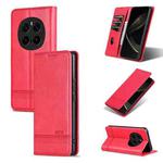 For Honor Magic7 Pro AZNS Magnetic Calf Texture Flip Leather Phone Case(Red)