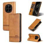 For Honor Magic7 AZNS Magnetic Calf Texture Flip Leather Phone Case(Light Brown)