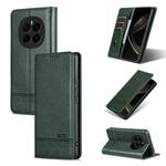 For Honor Magic7 AZNS Magnetic Calf Texture Flip Leather Phone Case(Dark Green)