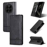 For Honor Magic7 AZNS Magnetic Calf Texture Flip Leather Phone Case(Black)