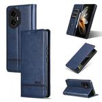 For Honor 300 AZNS Magnetic Calf Texture Flip Leather Phone Case(Dark Blue)