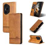 For Honor 300 Pro AZNS Magnetic Calf Texture Flip Leather Phone Case(Light Brown)