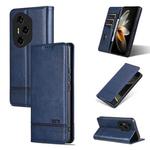 For Honor 300 Pro AZNS Magnetic Calf Texture Flip Leather Phone Case(Dark Blue)