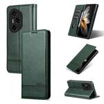 For Honor 300 Ultra AZNS Magnetic Calf Texture Flip Leather Phone Case(Dark Green)