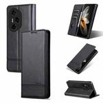 For Honor 300 Ultra AZNS Magnetic Calf Texture Flip Leather Phone Case(Black)