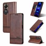 For Honor Play 60 AZNS Magnetic Calf Texture Flip Leather Phone Case(Dark Brown)