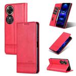 For Honor Play 60 AZNS Magnetic Calf Texture Flip Leather Phone Case(Red)