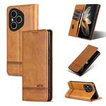 For Honor 400 Pro 5G Global 160.8mm AZNS Magnetic Calf Texture Flip Leather Phone Case(Light Brown)