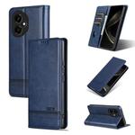 For Honor 400 Global 156.5mm AZNS Magnetic Calf Texture Flip Leather Phone Case(Dark Blue)