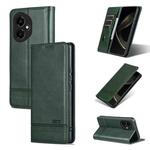 For Honor 400 Global 156.5mm AZNS Magnetic Calf Texture Flip Leather Phone Case(Dark Green)