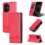 For Honor 400 Global 156.5mm AZNS Magnetic Calf Texture Flip Leather Phone Case(Red)