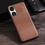 For OPPO Reno8 T 5G Cloth Texture PU + TPU Phone Case(Brown)