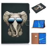 For Lenovo Tab M10 Plus TB-X606F Pure Color Painting Horizontal Flip Leather Case with Card Slots & Holder & Sleep / Wake-up Function(Elephant)