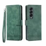 For Samsung Galaxy Z Fold3 5G Dierfeng Dream Line TPU + PU Leather Phone Case(Green)