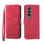For Samsung Galaxy Z Fold4 5G Dierfeng Dream Line TPU + PU Leather Phone Case(Red)