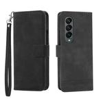 For Samsung Galaxy Z Fold4 5G Dierfeng Dream Line TPU + PU Leather Phone Case(Black)