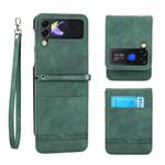 For Samsung Galaxy Z Flip3 5G Dierfeng Dream Line TPU + PU Leather Phone Case(Green)
