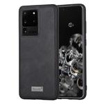 For Samsung Galaxy S20 Ultra SULADA Shockproof TPU + Handmade Leather Protective Case(Black)